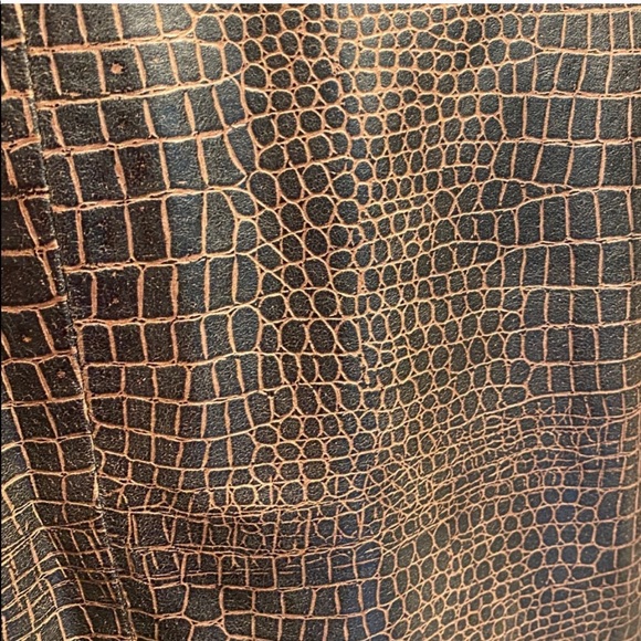 Spiegel Brown Croc Leather Coat - Picture 5 of 5